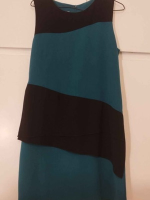A-line dress like new, size L, black and green