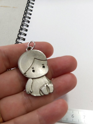Embossed Baby Motif silver color, like new