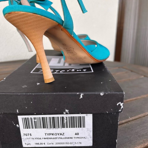 Turquoise high-heeled sandals Petridis new, size 40