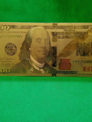 Gold plated 100 dollar bill 24 karat new