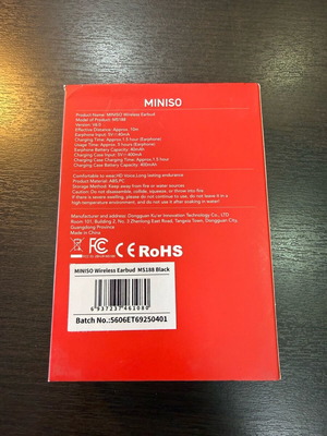 Ασύρματα ακουστικά MINISO MS188 καινούργια με θήκη φόρτισης LCD