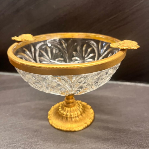 Vintage ashtray like new made of lead crystal and bronze