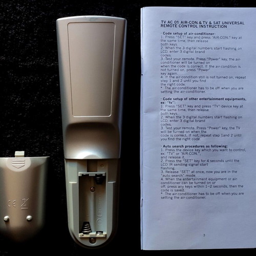 Vivanco TV AC 01 remote control used for air conditioner and TV