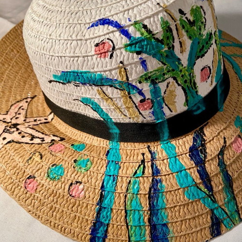 Hat painted with underwater colors new
