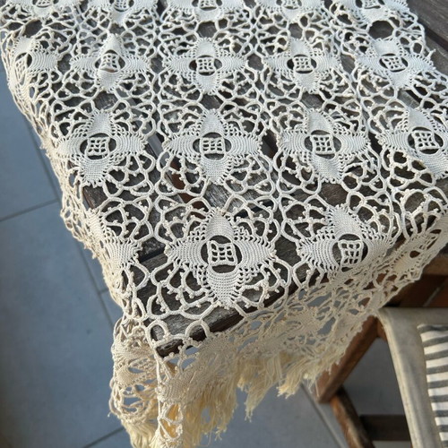 Beige Crochet Table Runner handmade, new