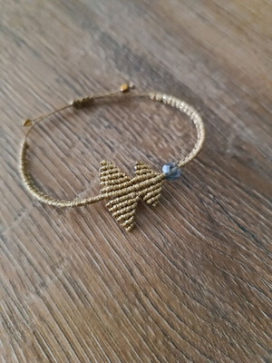 Macrame Christmas tree bracelet new gold-colored