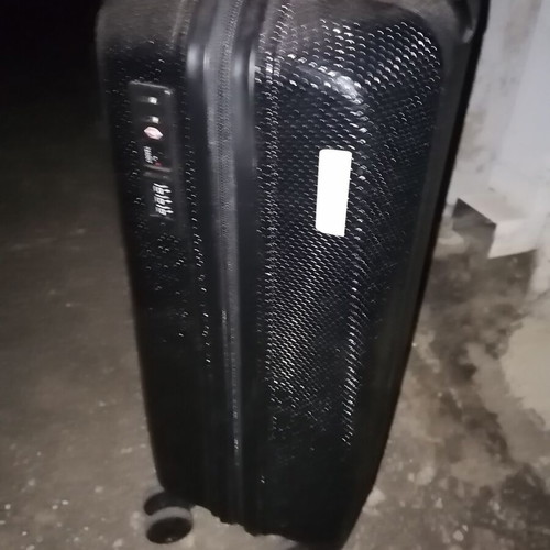 Mad suitcase nearly new, needs washing, sagre texture