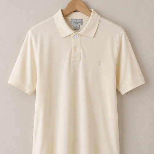 Trussardi Polo Shirt like new, soft yellow, 100% cotton, size M