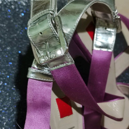 Women's satin purple sandals size 36 like new