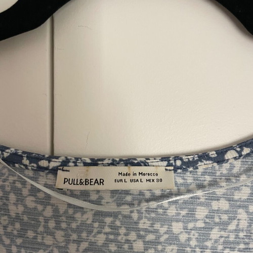 Mini dress Pull & Bear used, large, blue and white