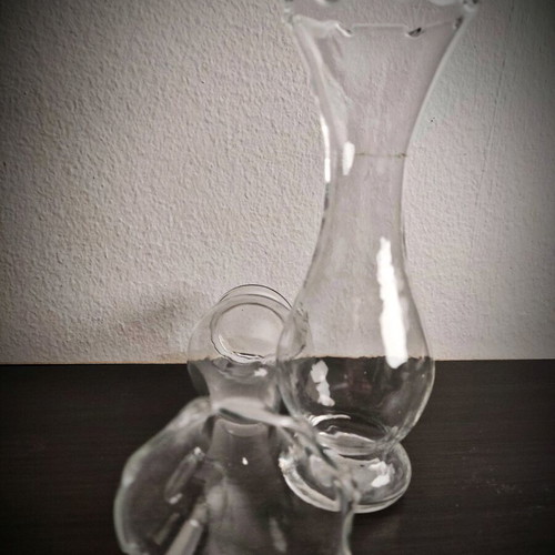 Set of 2 glass transparent flower vases like new