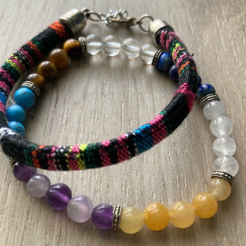 Bracelets like new, black and multicolor, set of 2 pieces