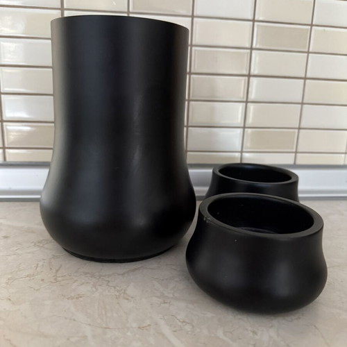 Ceramic decorative vases black matte, like new set