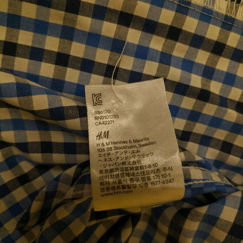H&M checkered blue shirt size L like new
