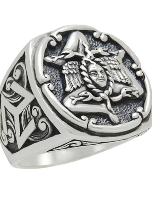 Medusa Triskelion Sicilian Sterling Silver 925 Handmade Ring new