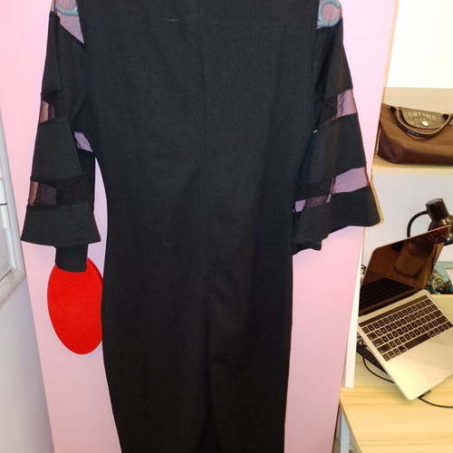 Shein black midi dress new with three-quarter sleeve