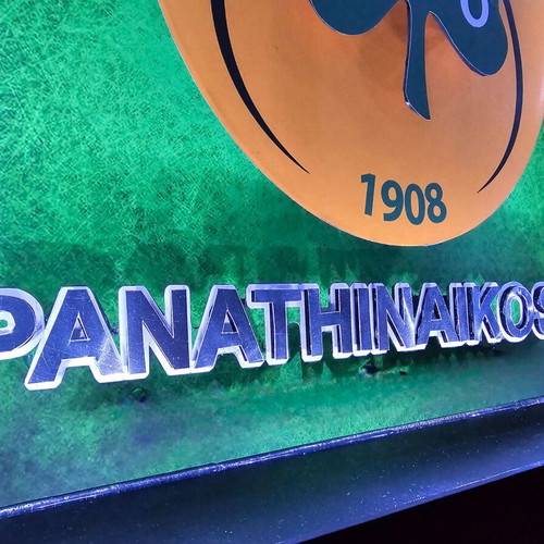 Handmade Panathinaikos BC lighted frame new