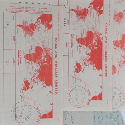 Cyprus Small Archive of Telegrams and Letters 1934 - 1948 used