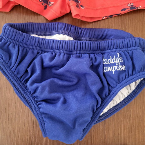 Swimwear set for 1-year-old boy like new with black cap