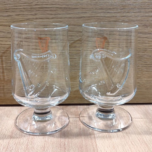 Guinness beer set of two promotional stemmed glasses 0.33lt new
