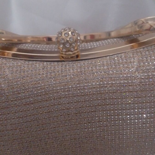 Evening women's gold clutch bag new with rhinestones and shoulder strap