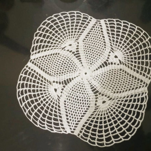 Vintage lace set with large doily and crocheted table runner, new