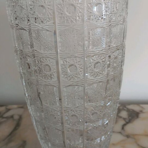 Large Bohemia crystal vase with 2 ashtrays and large bowl like new