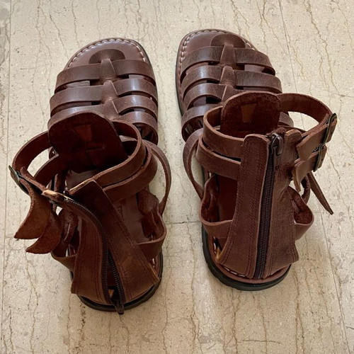 Men's Handmade Leather Brown Sandals like new, size 41