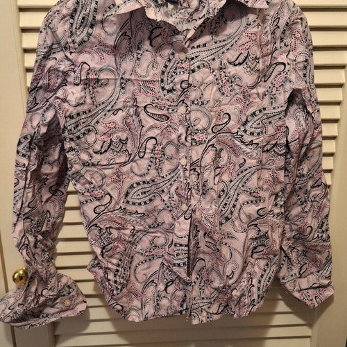 Chaps Cotton Pink Shirt With Paisley Like New