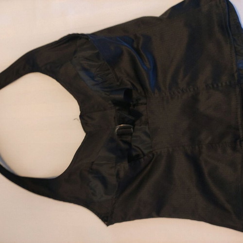 Black satin vest like new, Italian halter neck
