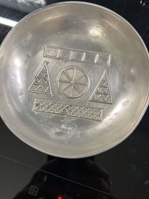Silver bowl 925 stamped vintage, 13 cm diameter