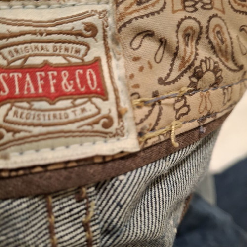 Staff and Go men's ripped jeans size 34 like new, beige and blue