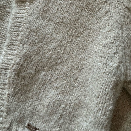 Mayoral short beige cardigan new with golden knit for 16-year-old girls