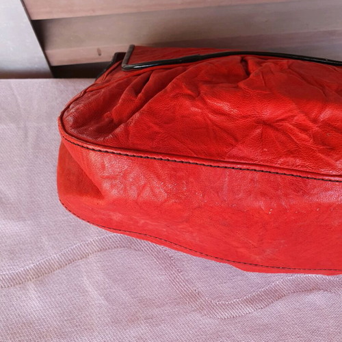Fendi shoulder bag used, red and orange, leather