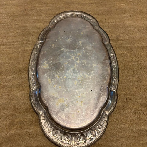 Vintage Silver-Plated Serving Tray 31cm used