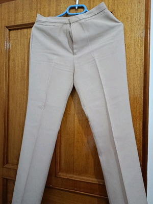 Women's pants for suit straight cut like new, beige, XS