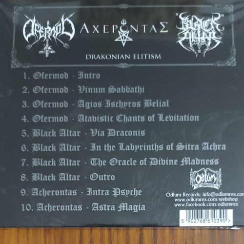 Ofermod Black Altar Acherontas Split CD Drakonian Elitism new metal