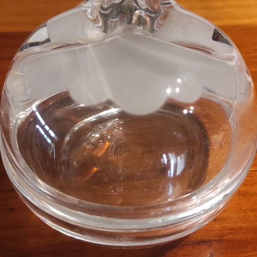 Crystal container with Venetian mask design, like new, Italian origin