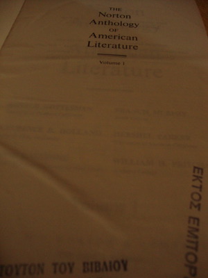 The Norton Anthology of American Literature used, volume 1