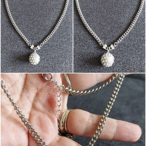 Choker necklaces with ball and zircon, like new, set of three