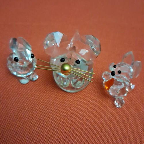 Crystal animal figurines like new, set of 3 pieces
