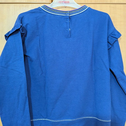 Everyday girls' long-sleeve shirt like new, blue, size 128 cm