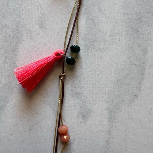 Handmade necklace with beads and thread like new