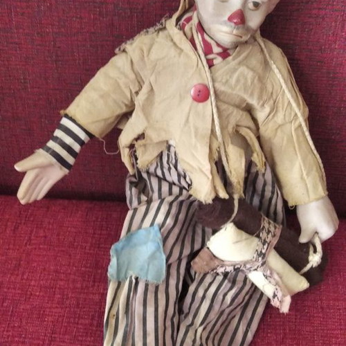 Porcelain doll The Heritage Mint Ltd Collection 1989 used, Hobo Clown 40cm
