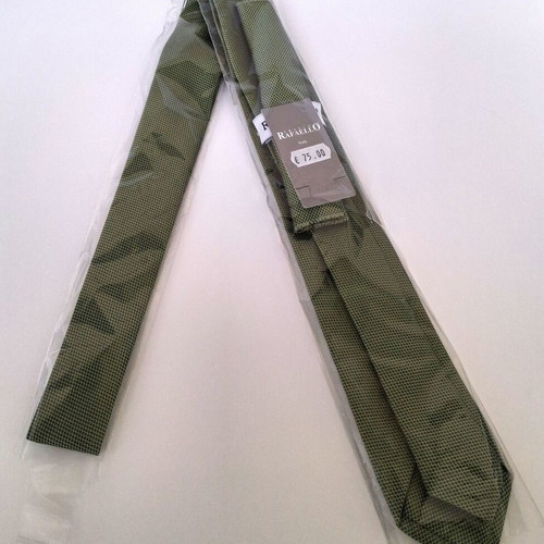 Franco Rafaello tie with pocket square new, olive green