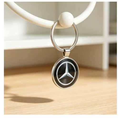 Mercedes-Benz metal keychain new, black and silver