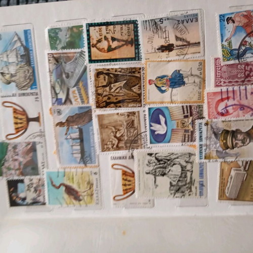 Stamps used, collection of 300+ pieces with album