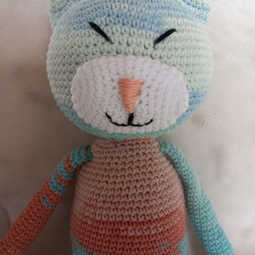 Handmade knitted Murakami cat doll new