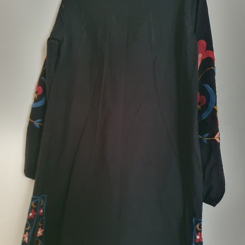 Zara cotton linen kaftan beach dress tunic new with tags, embroidered
