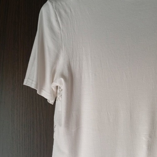 Women's White Blouse Size M New, Cotton with Elasticity